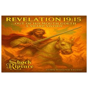 Revelation 19 15 King on White Horse Sharp Sword Fine Art Aluminum Metal 24x36