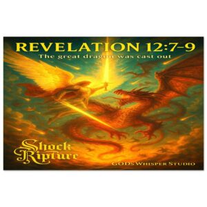 Revelation 12 7 9 Archangel Michael VS Dragon Fine Art Aluminum Metal 24x36